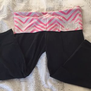 Vintage pink yoga cropped leggings